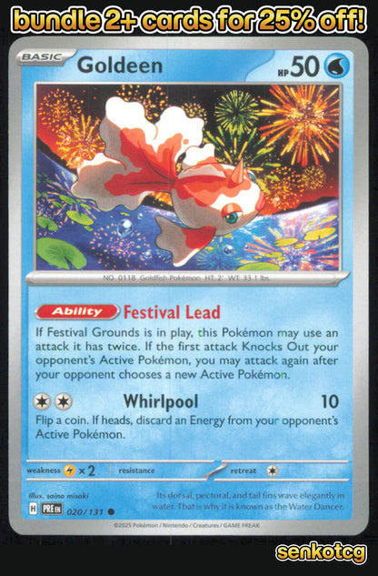 🎴 Goldeen 020/131 Common Prismatic Evolutions NM 🎨 misaki