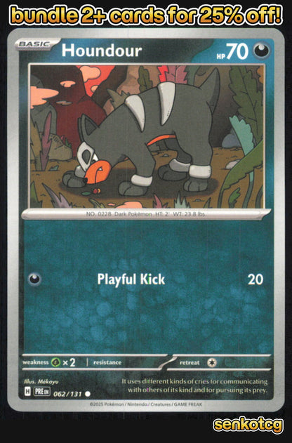 🎴 Houndour 062/131 Common Prismatic Evolutions NM 🎨 Mekayu