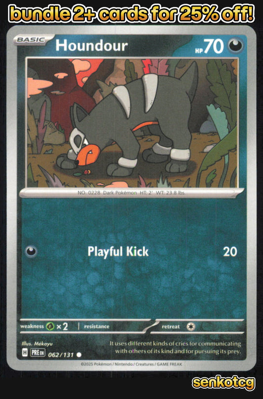 🎴 Houndour 062/131 Common Prismatic Evolutions NM 🎨 Mekayu