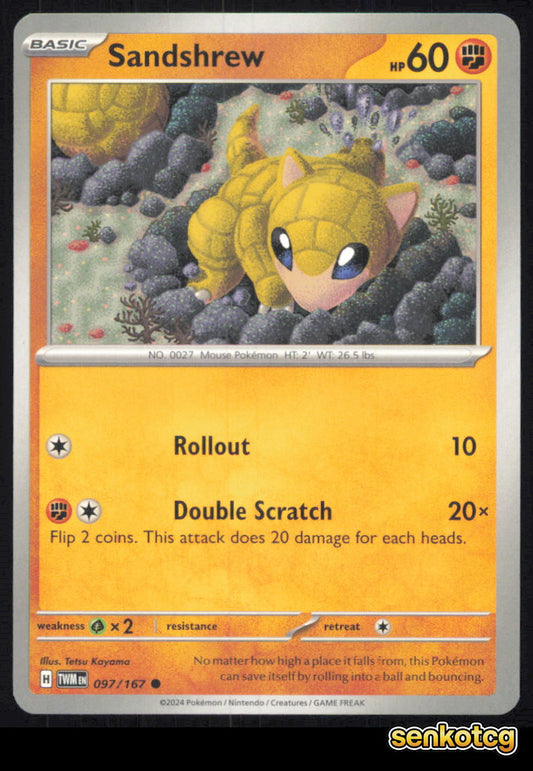 🎴 Sandshrew 097/167 Common Twilight Masquerade NM