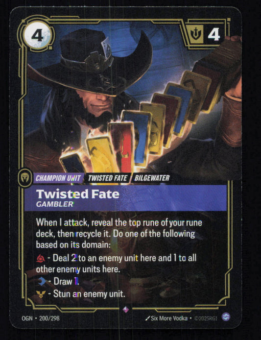 🎴 Twisted Fate Gambler 200/298 Rare Foil OGN Origins NM