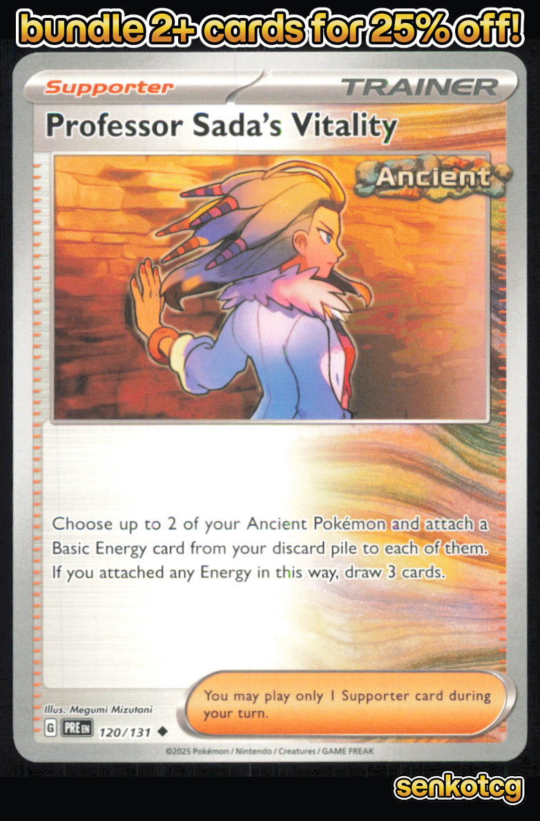 🎴 Professor Sada's Vitality 120/131 Prismatic Evolutions NM 🎨 Mizutani