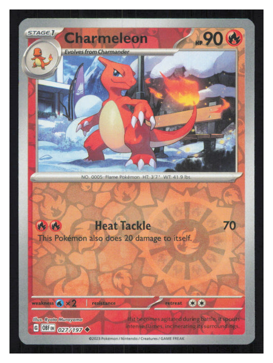 🎴 Charmeleon 027/197 Uncommon Reverse Holo Obsidian Flames NM