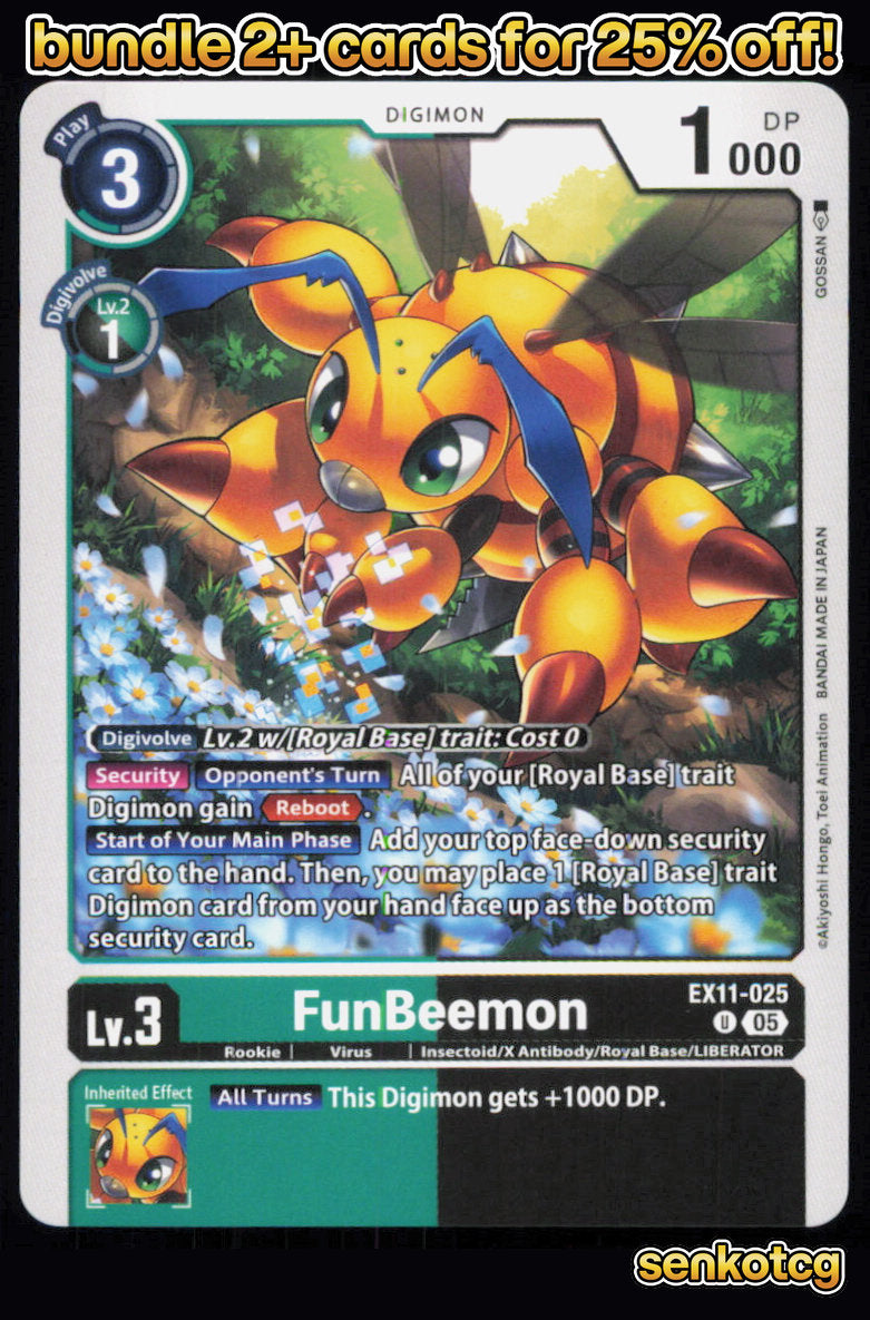 🎴 FunBeemon EX11-025 U Uncommon Dawn of Liberator NM