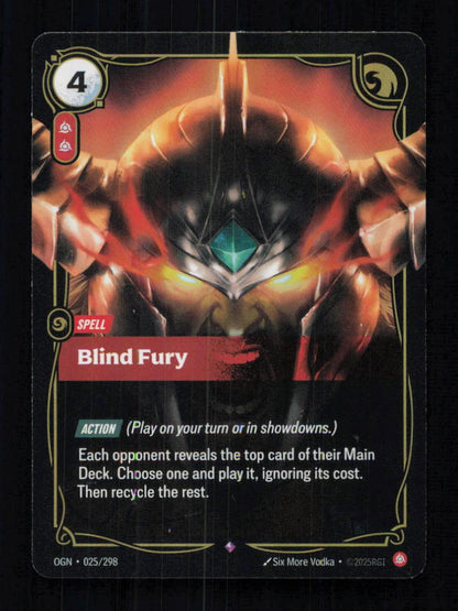 🎴 Blind Fury 025/298 Rare Foil OGN Origins NM