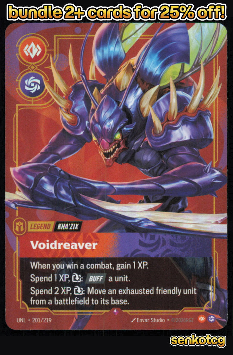 🎴 Kha'Zix - Voidreaver 201/219 Rare Foil Unleashed NM