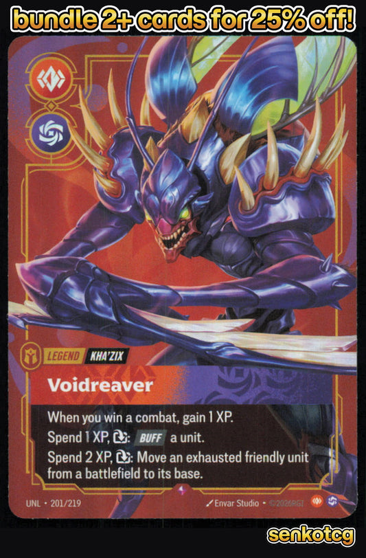 🎴 Kha'Zix - Voidreaver 201/219 Rare Foil Unleashed NM