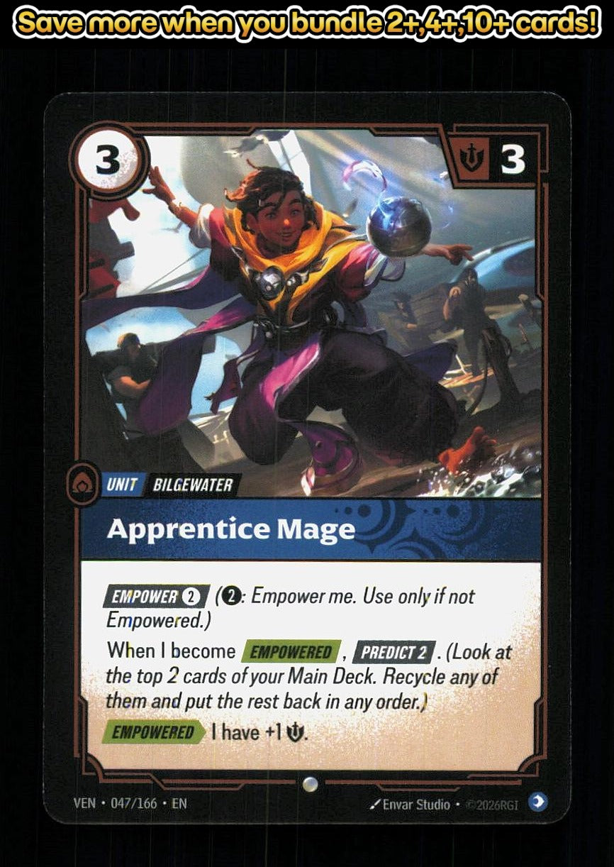 🎴 Apprentice Mage 047/166 Common Vendetta NM 🎨 Studio